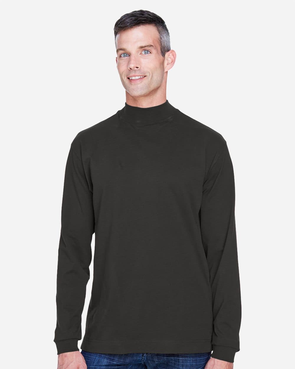Unisex Sueded Jersey Mock Neck T-Shirt