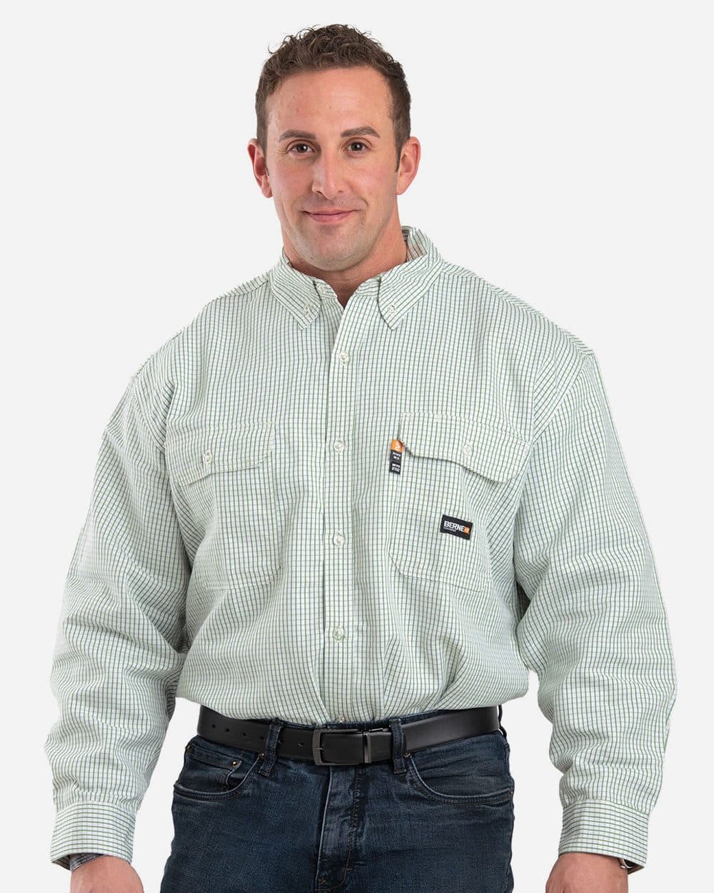 Men's Flame-Resistant Down Plaid Work Shirt