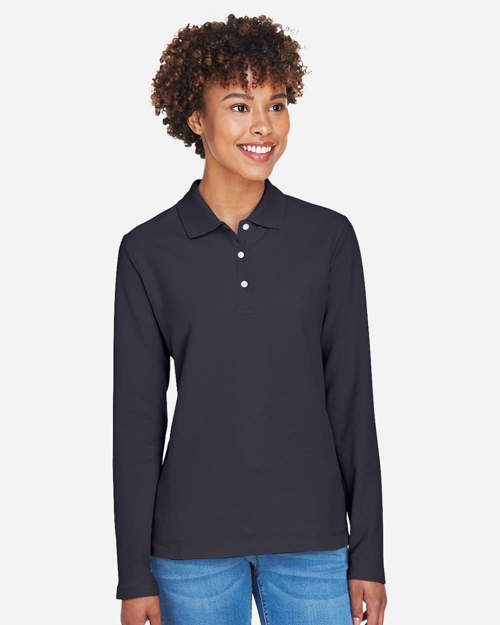 Women's Pima Piqué Long Sleeve Polo