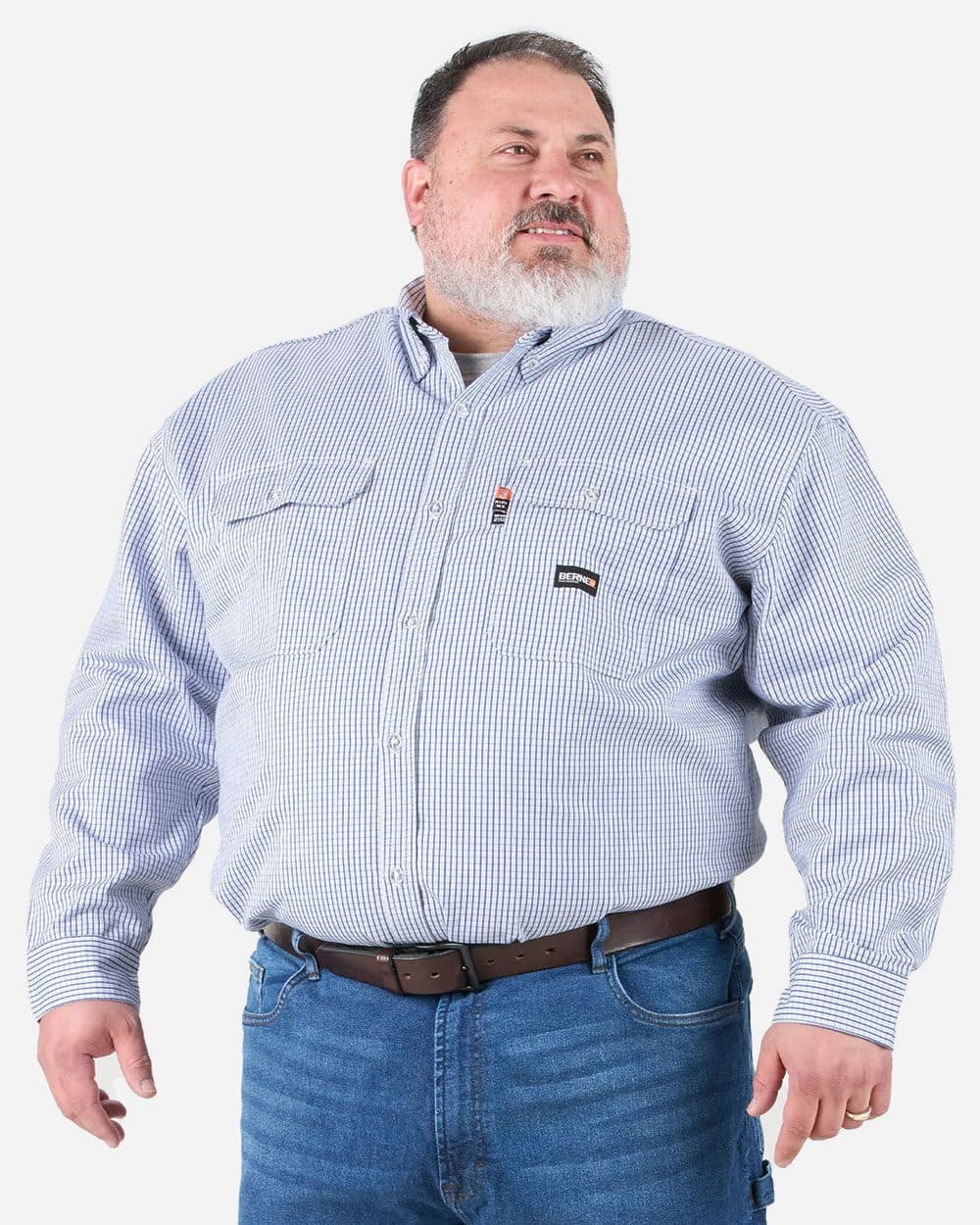 Men's Tall Flame-Resistant Down Plaid Work Shirt