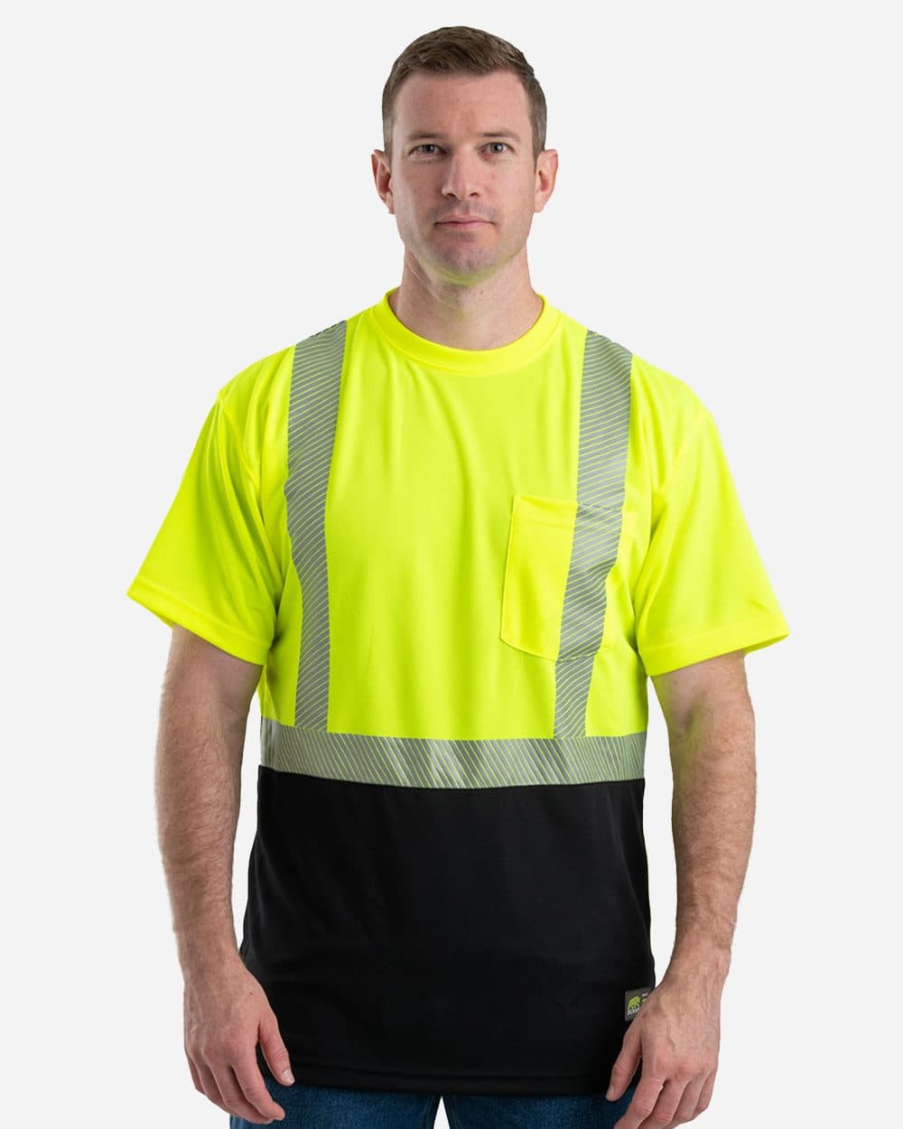 Men's Tall Hi-Vis Class 2 Color Blocked Pocket T-Shirt