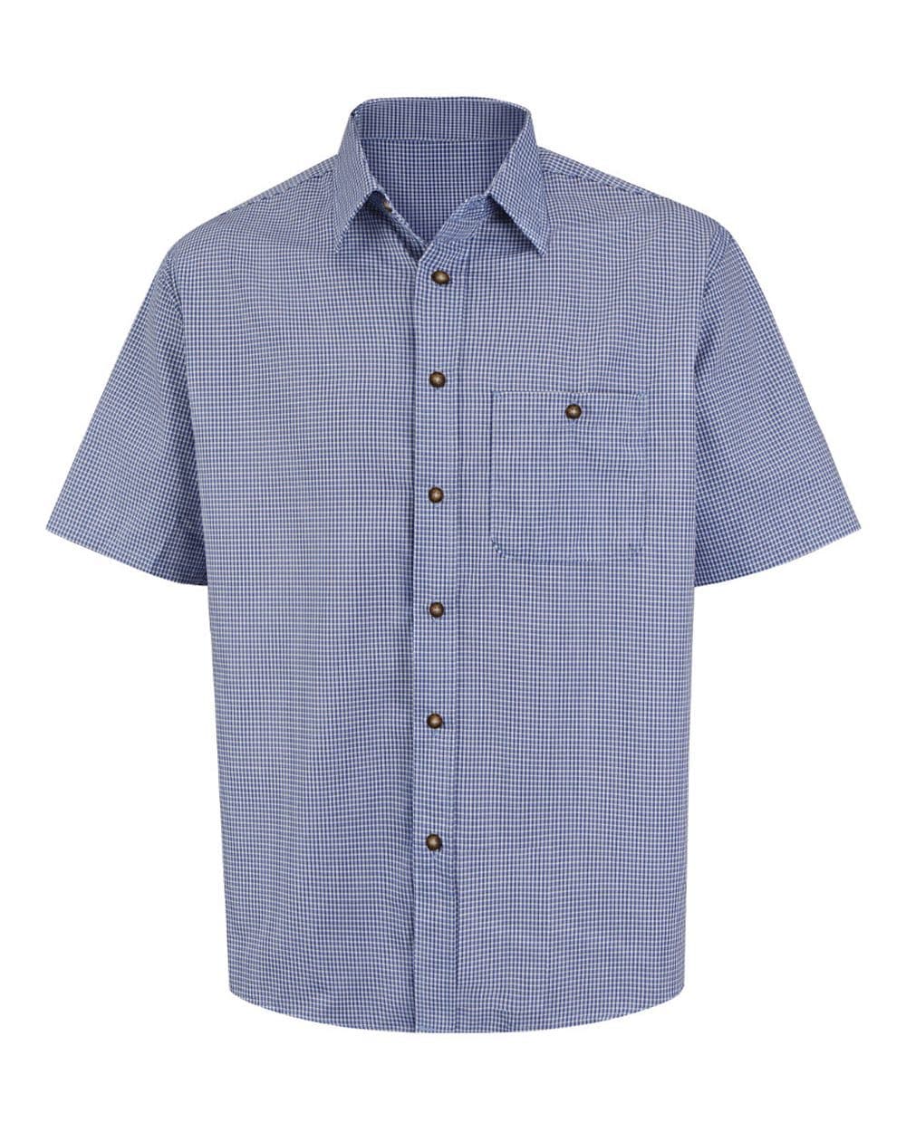 Men's Mini-Plaid Uniform Short Sleeve Shirt