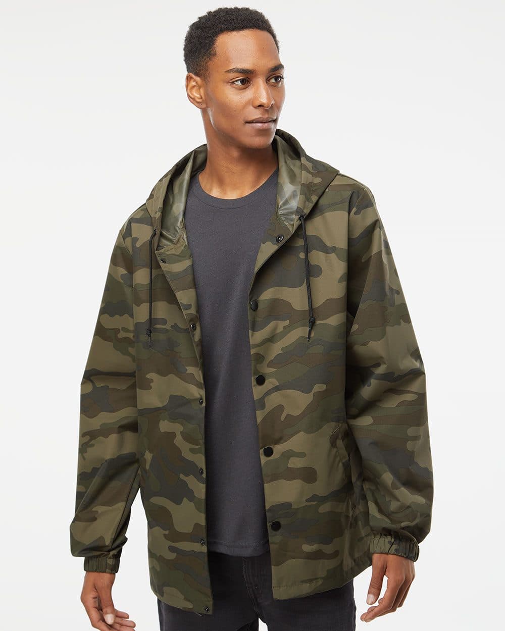 Men's Water-Resistant Hooded Windbreaker