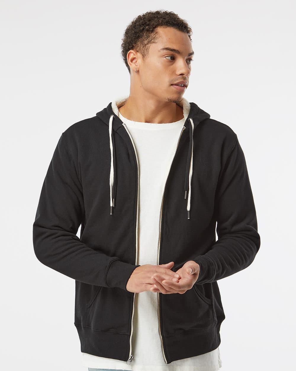Unisex Sherpa-Lined Hooded Sweatshirt