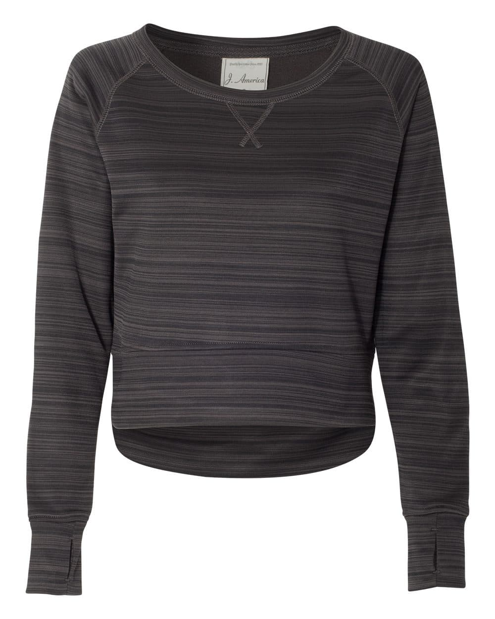 Women's Odyssey Striped Performance Fleece Hi-Low Crewneck Sweatshirt