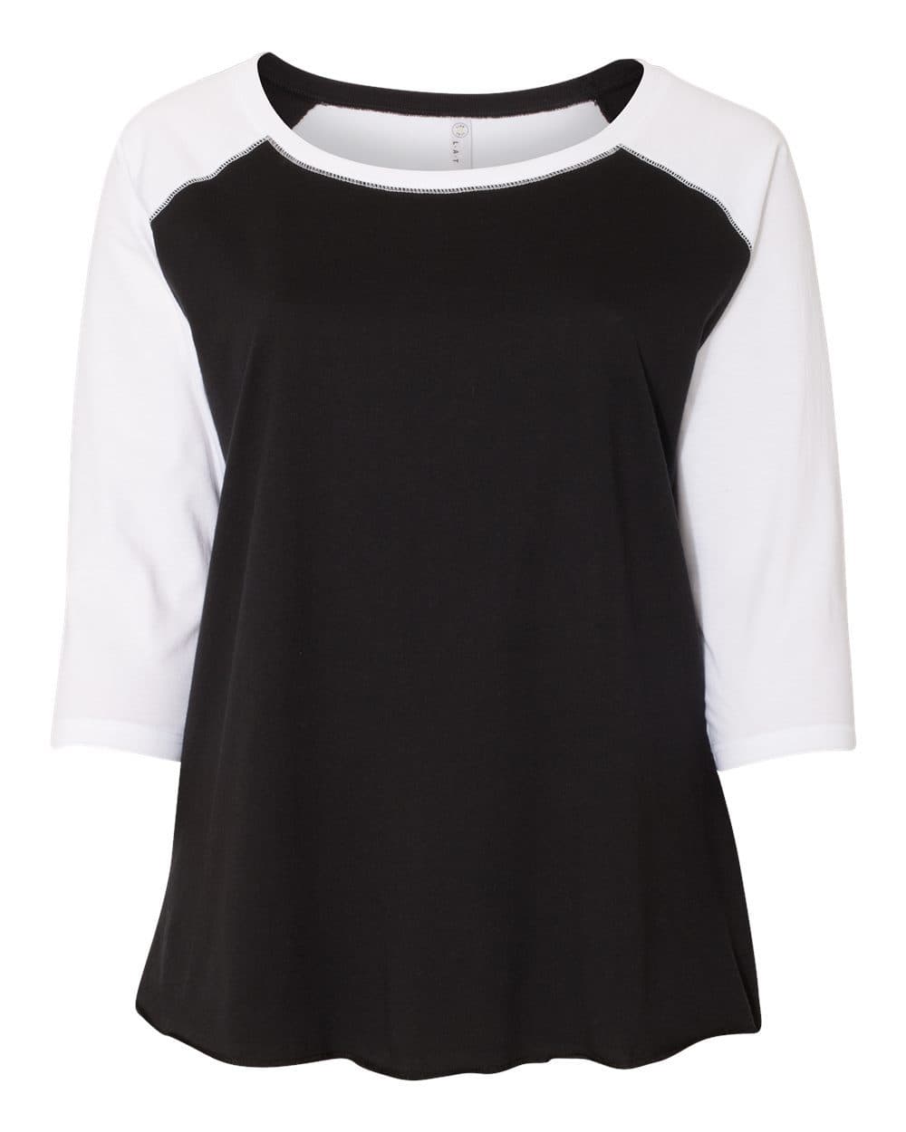Women's Curvy Collection Baseball Three-Quarter Sleeve Tee