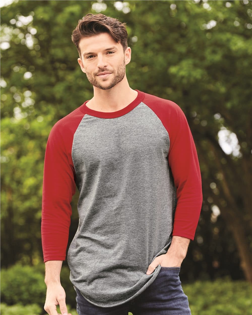 Unisex Three-Quarter Raglan Sleeve Baseball Jersey T-Shirt