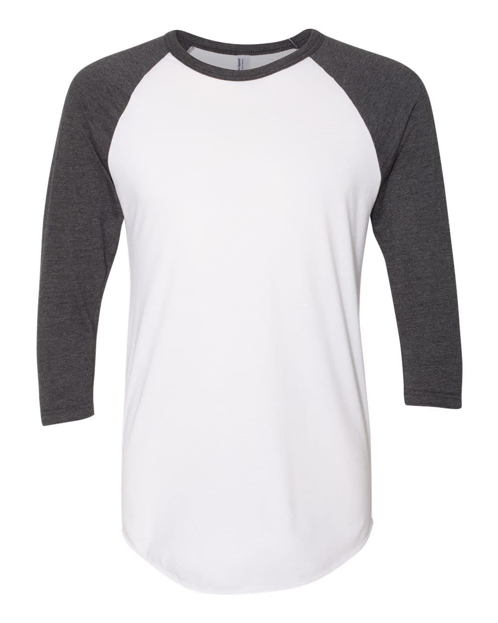 Unisex USA-Made 50/50 Poly/Cotton Raglan Three-Quarter Sleeve Tee