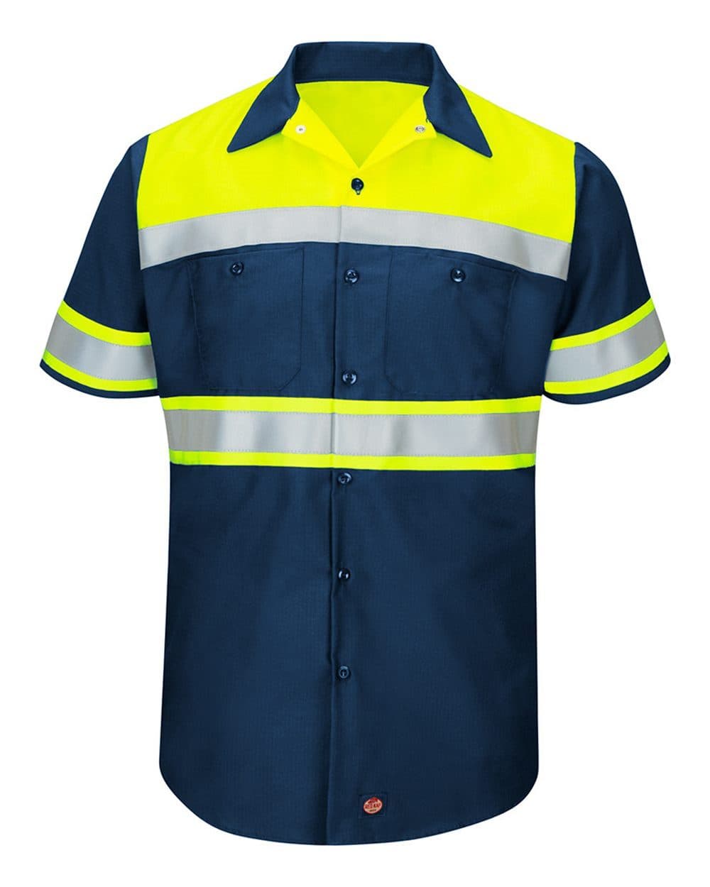 Men's Hi-Visibility Colorblock Ripstop Short Sleeve Work Shirt