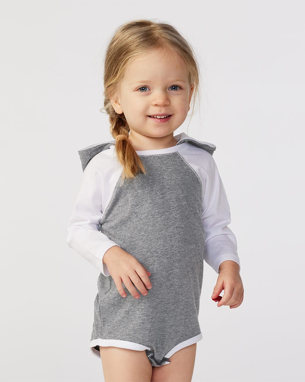Infant Fine Jersey Character Hooded Long Sleeve Bodysuit with Ears