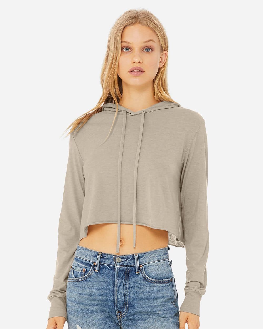 Women’s Triblend Crop Long Sleeve Hoodie Tee